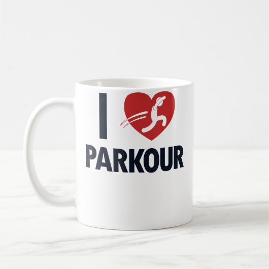 Ich liebe Parkour Wandlauf Traceur Training Spring Kaffeetasse (Links)