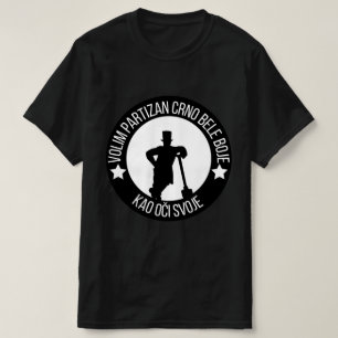 Ich liebe Partizan in schwarz-weißer Farbe T-Shirt