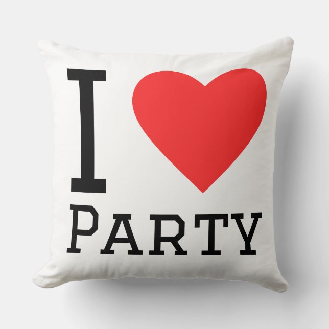 Ich liebe Party Kissen (Vorderseite)