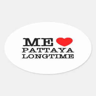 ICH LIEBE PATTAYA LANGFRISTIG OVALER AUFKLEBER