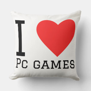 Ich liebe PC-Spiele quadratischer Aufkleber Kissen