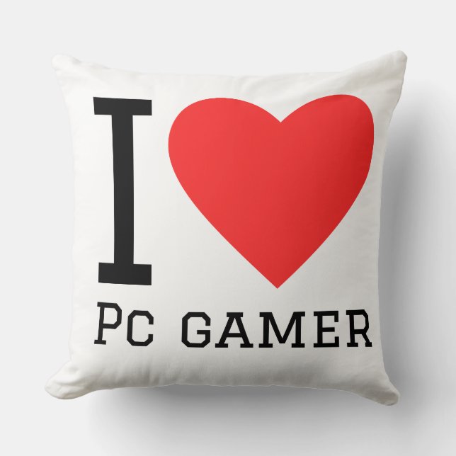 Ich liebe PC-Spieler Kissen (Vorderseite)