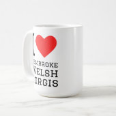 Ich liebe Pembroke Welsh Corgis Kaffeetasse (Vorderseite Links)