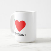 Ich liebe Pepperoni Kaffeetasse (Vorderseite Links)