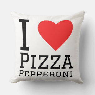 Ich liebe Pepperoni-Pizza Kissen