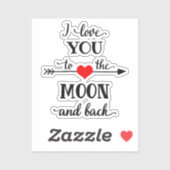 Ich Liebe personalisiert zum Mond und zurück Aufkleber (Blatt)