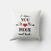 Ich Liebe personalisiert zum Mond und zurück Kissen (Rückseite)