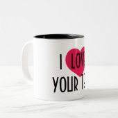 Ich liebe personalisierte Tasse mit Text - Keramik (Vorderseite Links)