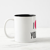Ich liebe personalisierte Tasse mit Text - Keramik (Links)