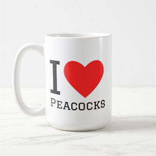 Ich liebe Pfauen Kaffeetasse