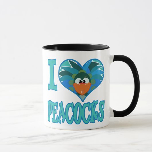 Ich liebe Pfauen Tasse (Rechts)