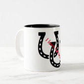 "Ich Liebe-Pferd" 11oz Kaffee-Tasse Zweifarbige Tasse (Vorderseite Links)