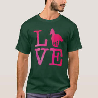Ich liebe Pferd Aquarell Pferde Reiten Renn Gesche T-Shirt