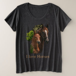 Ich liebe Pferde Große Größe T-Shirt