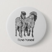 Ich Liebe Pferde! Niedliche isländische Ponys Button (Vorderseite)