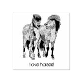 Ich Liebe Pferde! Niedliche isländische Ponys Gummistempel (Prägung)