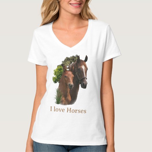 Ich liebe Pferde T-Shirt (Vorderseite)