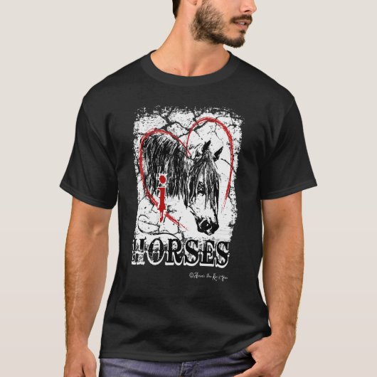 Ich liebe Pferde T-Shirt (Vorderseite)