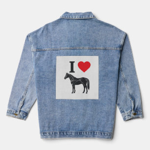 Ich liebe Pferde Vintage Gravur Shirt Design_1 Jeansjacke