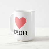 Ich liebe Pfirsich Kaffeetasse (Vorderseite Links)