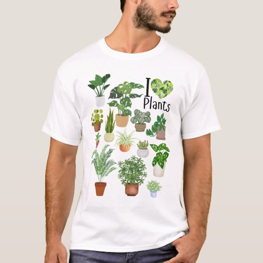 Ich liebe Pflanzen Basic T-Shirt (Vorderseite)