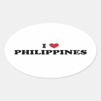 Ich liebe Philippinen Ovaler Aufkleber