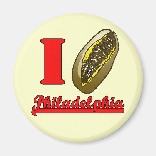 Ich liebe Philly Cheesesteaks Kühlschrank Magnet (Vorne)
