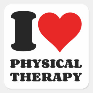 ICH LIEBE PHYSIOTHERAPIE QUADRATISCHER AUFKLEBER