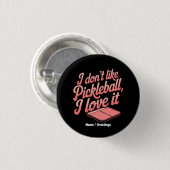 Ich liebe Pickleball Retro-Paddle-Sportgrafik Button (Vorne & Hinten)