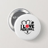 Ich liebe Pickleball Valentinstag Herz Button (Vorne & Hinten)