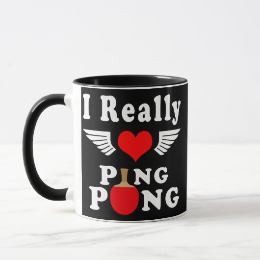 Ich Liebe Ping Pong Tischtennis Tasse (Links)