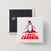 Ich liebe Pinguin Button (Vorne & Hinten)