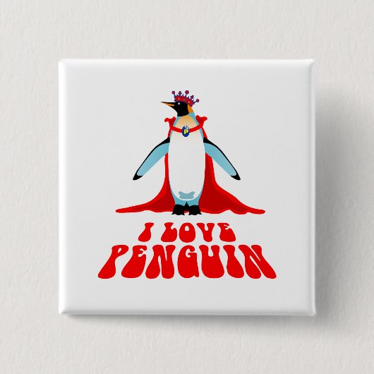 Ich liebe Pinguin Button (Vorderseite)
