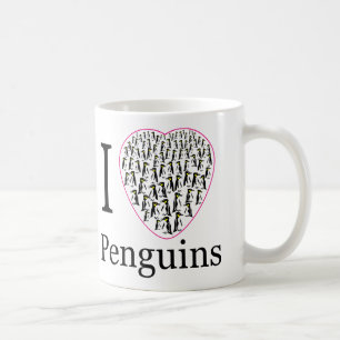 Ich Liebe Pinguine rosa Herzklopfen Kaffeetasse