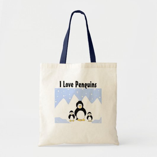 Ich liebe Pinguine Tragetasche (Vorne)