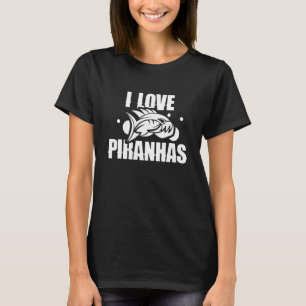 Ich liebe Piranhas Retro Fisch Piranha T-Shirt