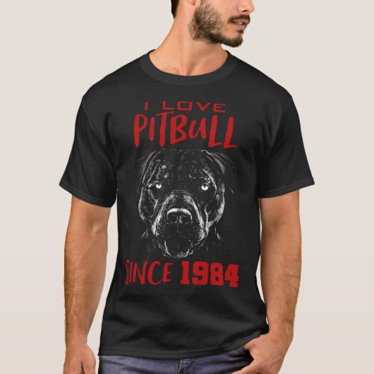 Ich liebe Pitbull seit 1984 T-Shirt (Vorderseite)