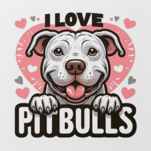 Ich liebe Pitbulls Fensteraufkleber