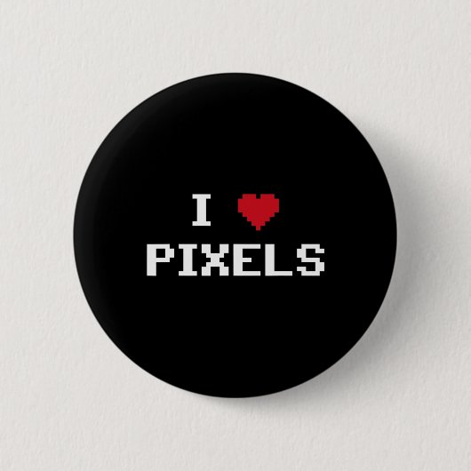 Ich liebe Pixel C64 Fans Herz Gaming-Shirt Lustige Button (Vorderseite)