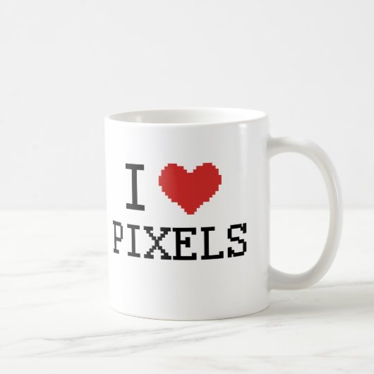 Ich liebe Pixel / Ich mag Pixel Kaffeetasse (Rechts)