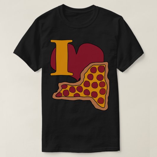 Ich Liebe Pizza aus New York T-Shirt (Design vorne)