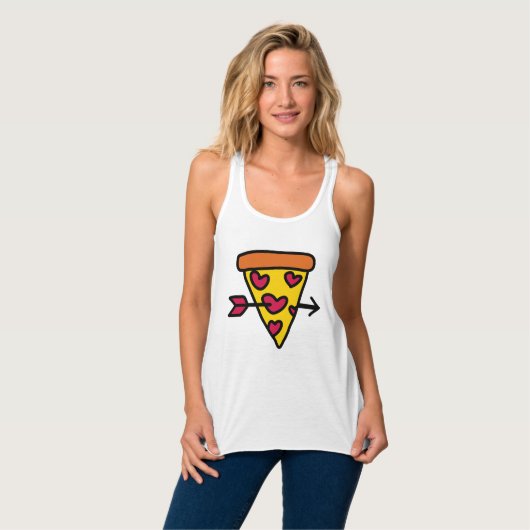 Ich Liebe Pizza Forever Tank Top (Vorderseite Vollansicht)