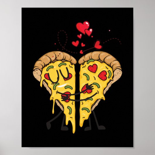 Ich Liebe Pizza Fun Fast Food Poster (Vorne)