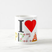 Ich liebe Pizza Kaffeetasse (Mittel)