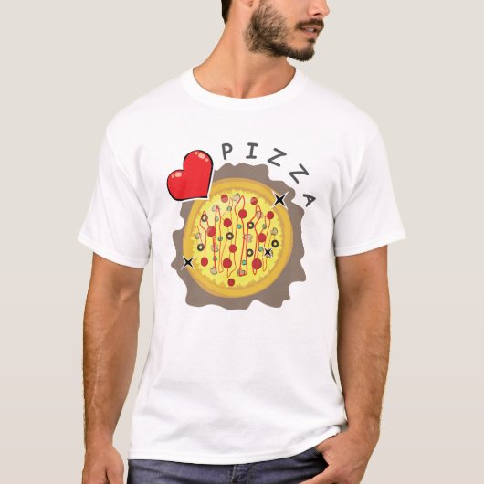 Ich liebe Pizza - Lustig T-Shirt (Vorderseite)
