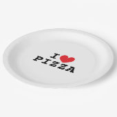 Ich liebe Pizza-Papier-Party-Teller Pappteller (Schrägansicht)