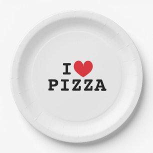 Ich liebe Pizza-Papier-Party-Teller Pappteller