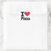 Ich Liebe Pizza Runder Aufkleber (Tasche)