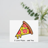 Ich liebe Pizza...und du bist lustig Postkarte (Stehend Vorderseite)