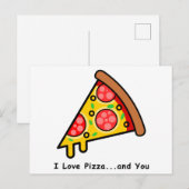 Ich liebe Pizza...und du bist lustig Postkarte (Vorne/Hinten)